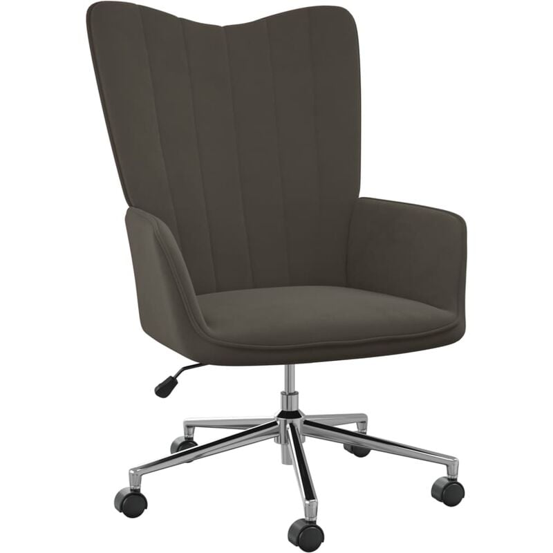 

Silla de relajación de terciopelo gris oscuro - Gris - Vidaxl