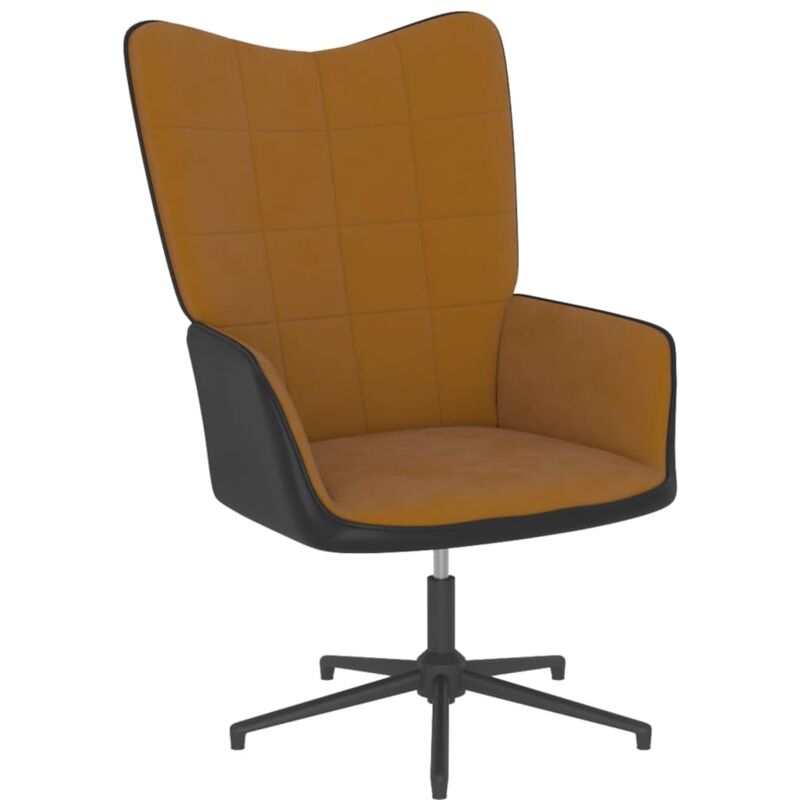 

Silla de relajación terciopelo y PVC marrón - Marrón - Vidaxl