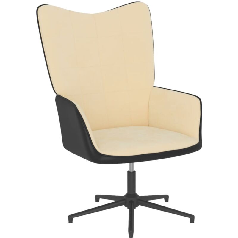 

Silla de relajación terciopelo y PVC blanco crema - Crema - Vidaxl