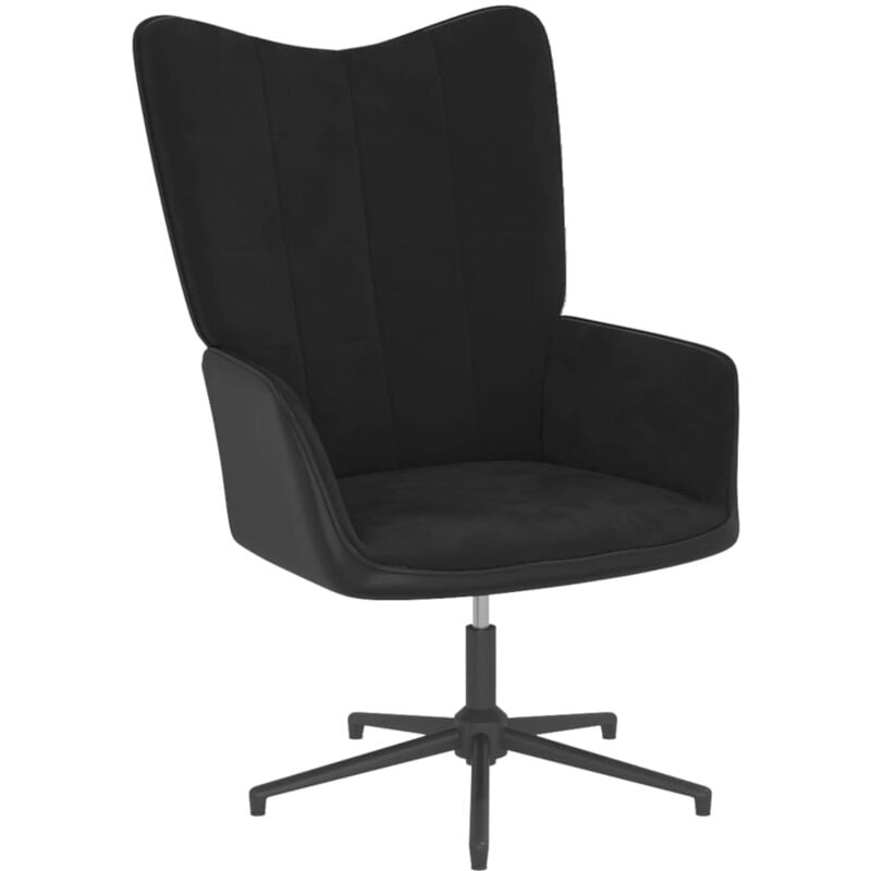 

Silla de relajación terciopelo y PVC negro - Negro - Vidaxl