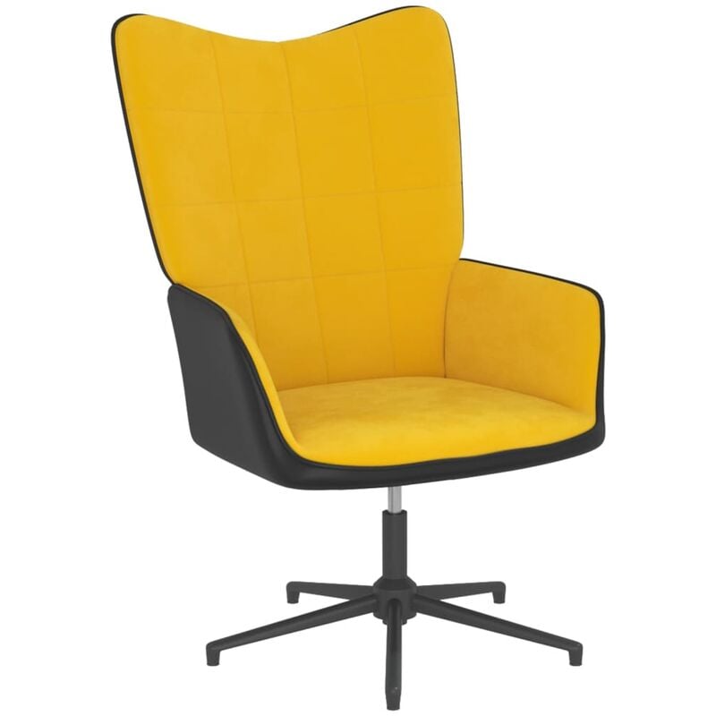 

Silla de relajación terciopelo y PVC amarillo mostaza - Amarillo - Vidaxl