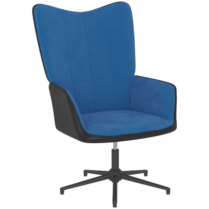 

Silla de relajación terciopelo y PVC azul - Azul - Vidaxl