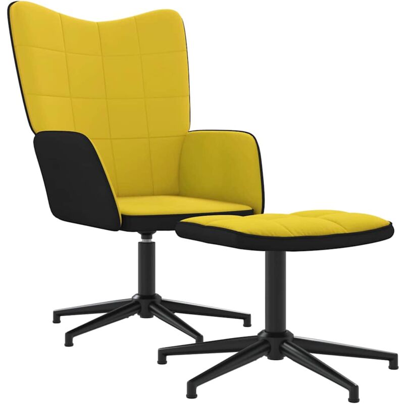 

Silla de relajación reposapiés terciopelo PVC amarillo mostaza - Amarillo - Vidaxl
