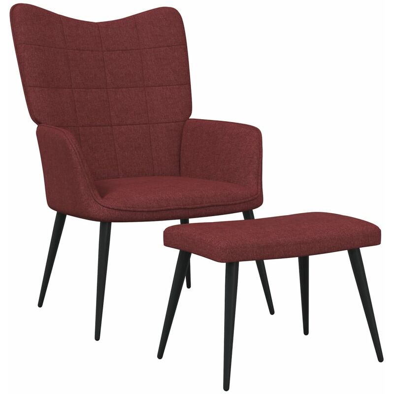 

Silla de relajación con taburete tela 62x68,5x96 cm rojo tinto - Rojo - Vidaxl