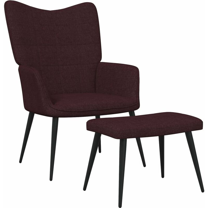 

Silla de relajación con taburete tela 62x68,5x96 cm morado - Púrpura - Vidaxl