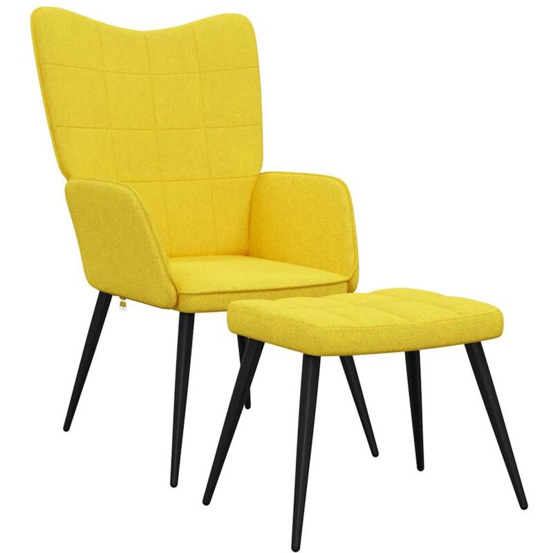

Silla de relajación de tela 62x68,5x96 cm taburete amarillo mostaza - Amarillo - Vidaxl