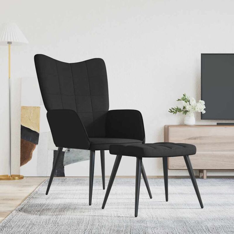 

Silla de relajación de tela 62x68,5x96 cm taburete negro - Negro - Vidaxl