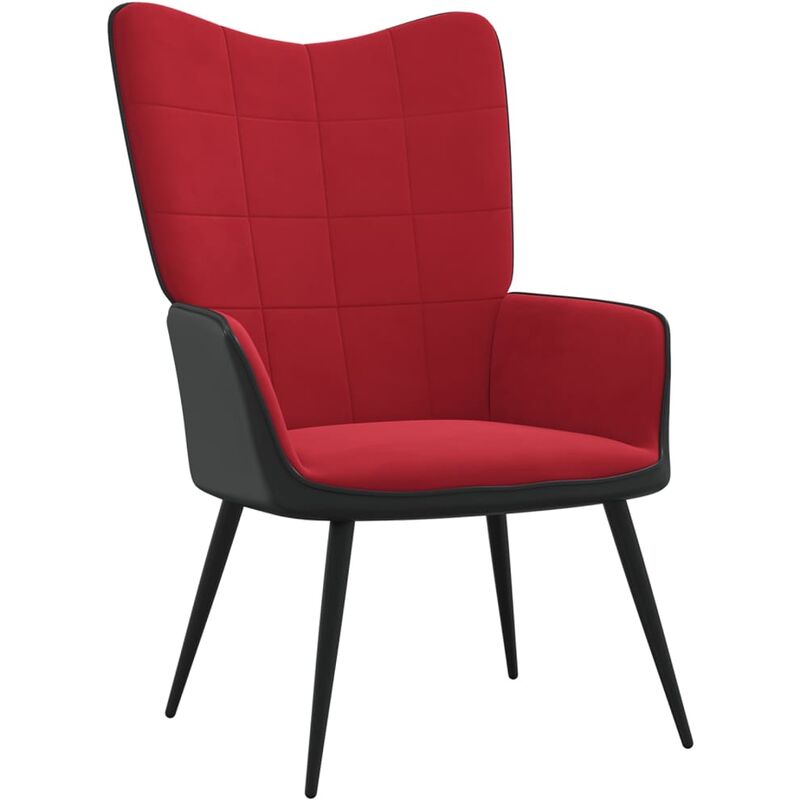 

Vidaxl - Silla de relajación terciopelo y PVC rojo vino tinto - Rojo