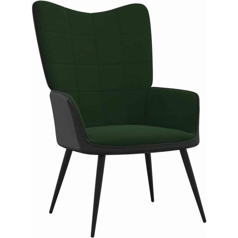 

Vidaxl - Silla de relajación terciopelo y PVC verde oscuro - Verde