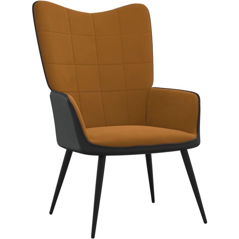 

Silla de relajación terciopelo y PVC marrón - Marrón - Vidaxl