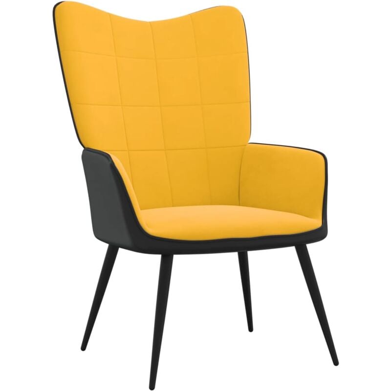 

Silla de relajación terciopelo y PVC amarillo mostaza - Amarillo - Vidaxl