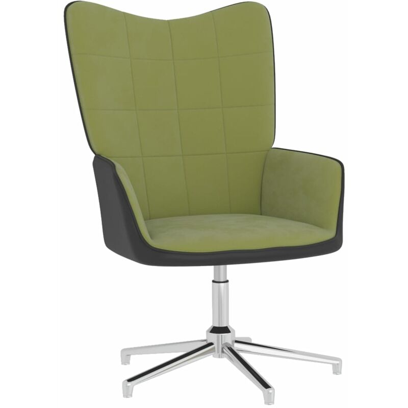 

vidaXL Silla de relajación terciopelo verde y PVC - Verde
