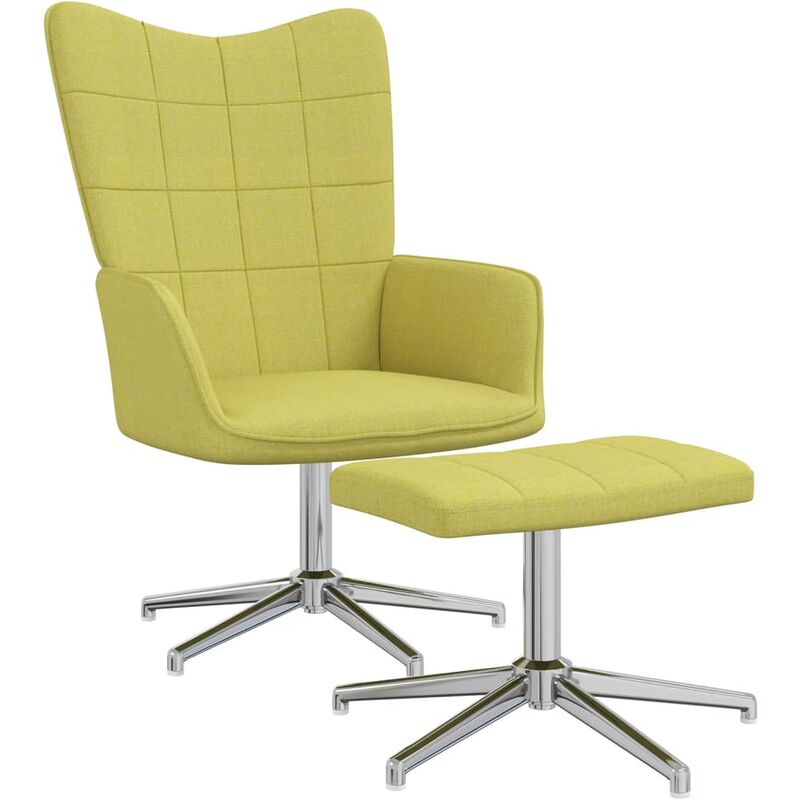 

Silla de relajación con reposapiés tela verde - Verde - Vidaxl