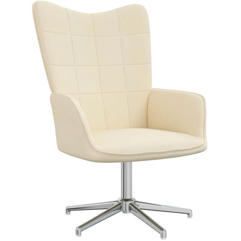 

Silla de relajación con reposapiés tela crema - Crema - Vidaxl