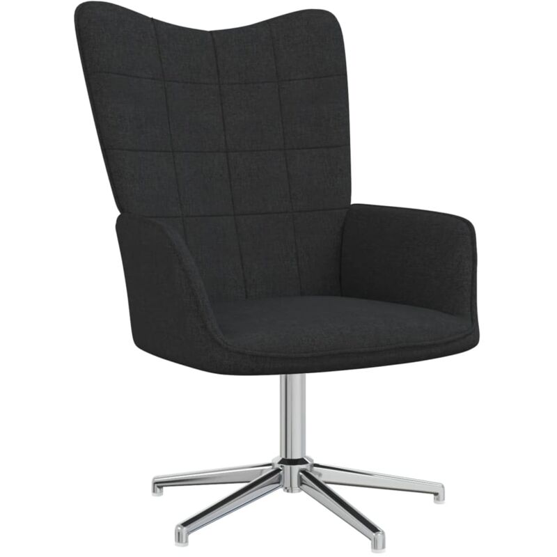 

Silla de relajación con reposapiés tela negro - Negro - Vidaxl