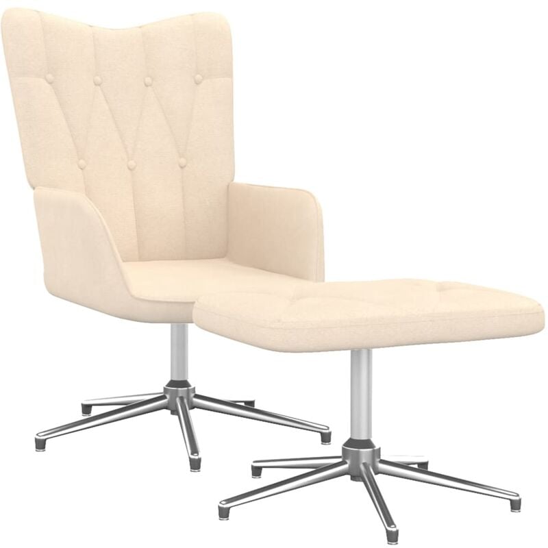 

Silla de relajación de tela crema - Crema - Vidaxl