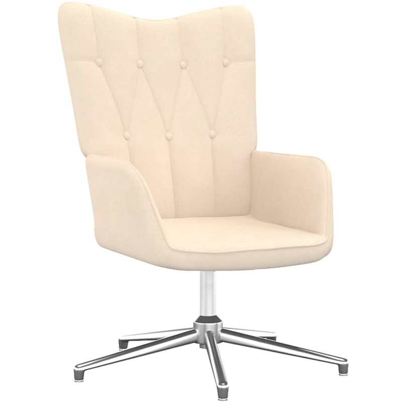 

Silla de relajación de tela crema - Crema - Vidaxl