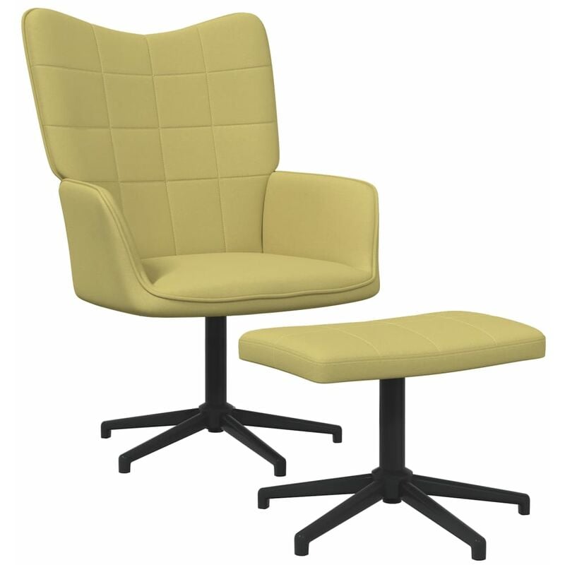 

Silla de relajación de tela reposapiés verde - Verde - Vidaxl