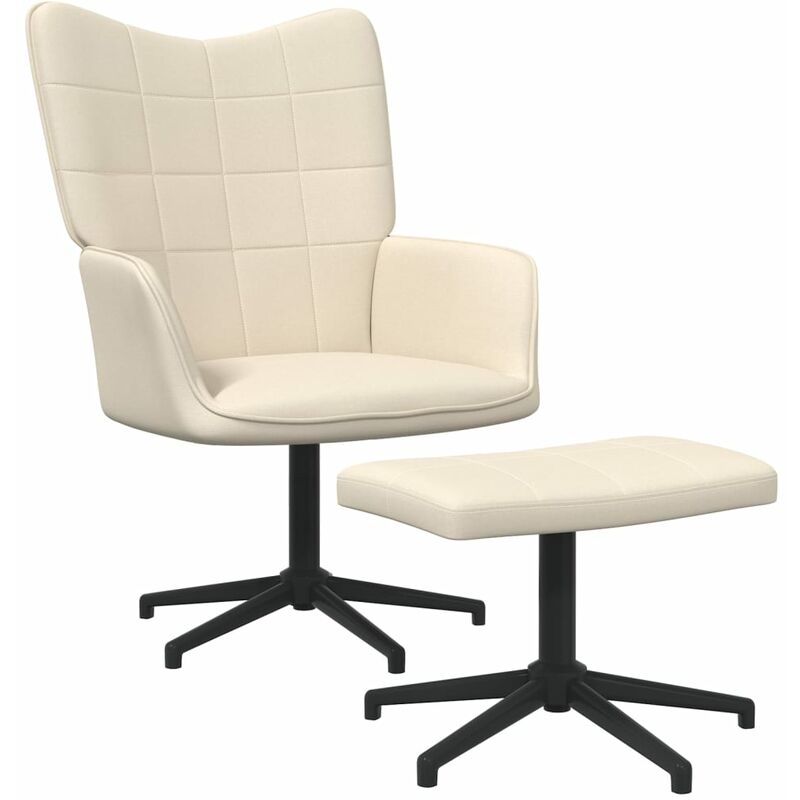 

Silla de relajación de tela reposapiés crema - Crema - Vidaxl