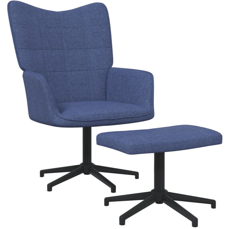 

Silla de relajación de tela reposapiés azul - Azul - Vidaxl
