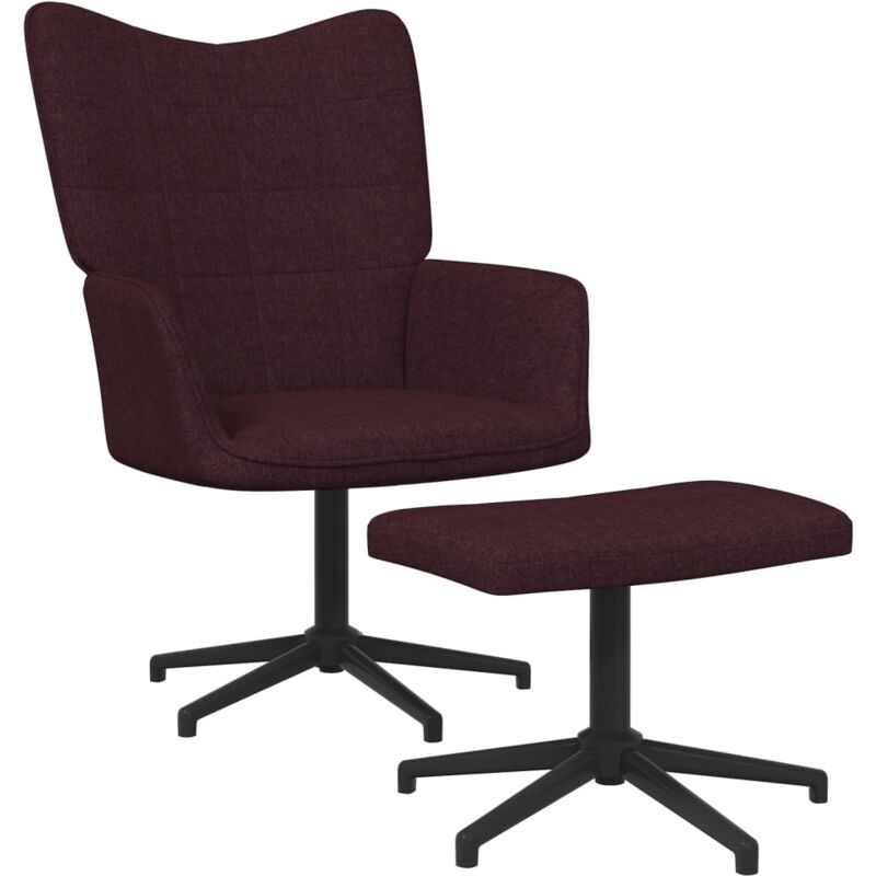 

Silla de relajación de tela reposapiés morado - Púrpura - Vidaxl