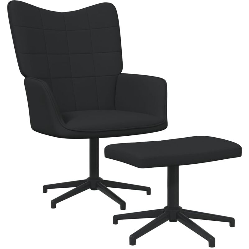 

Silla de relajación de tela reposapiés negro - Negro - Vidaxl