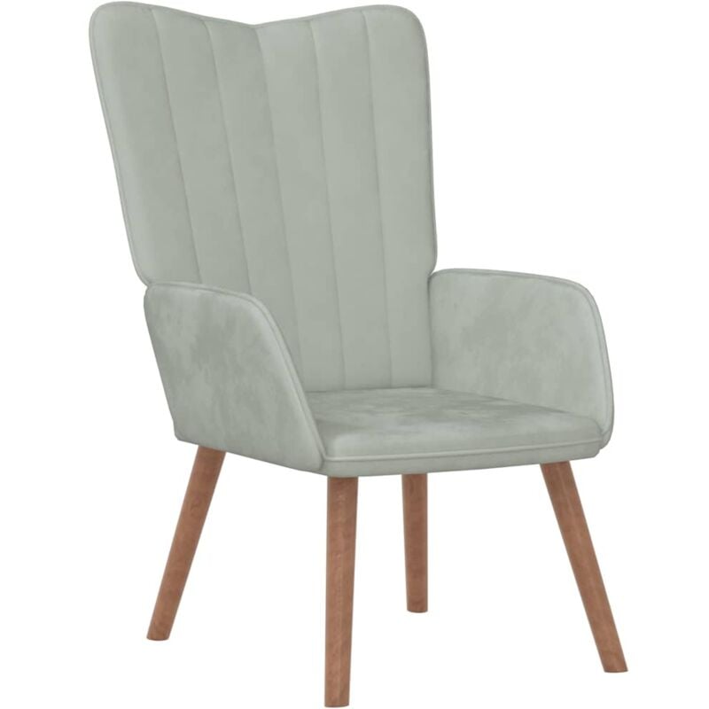 

Silla de relajación de terciopelo gris claro - Gris - Vidaxl