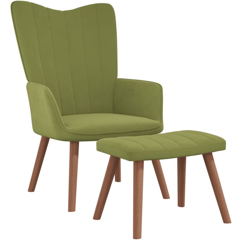 

Silla de relajación de terciopelo verde claro - Verde - Vidaxl