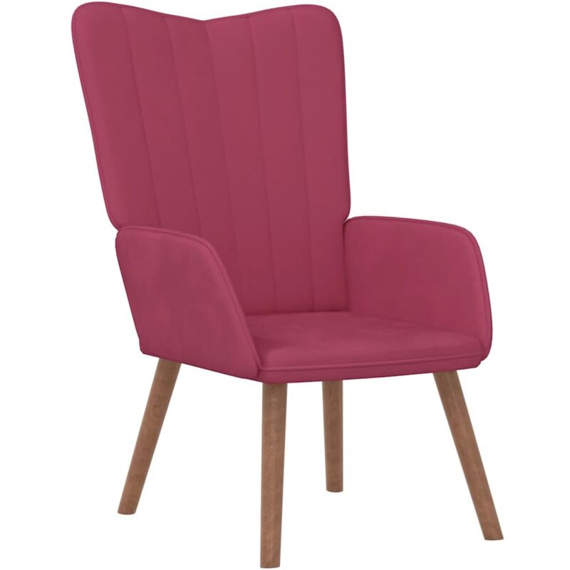 

Silla de relajación de terciopelo rojo vino tinto - Rojo - Vidaxl