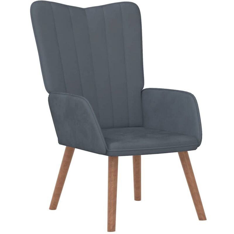 

vidaXL Silla de relajación de terciopelo gris oscuro - Gris
