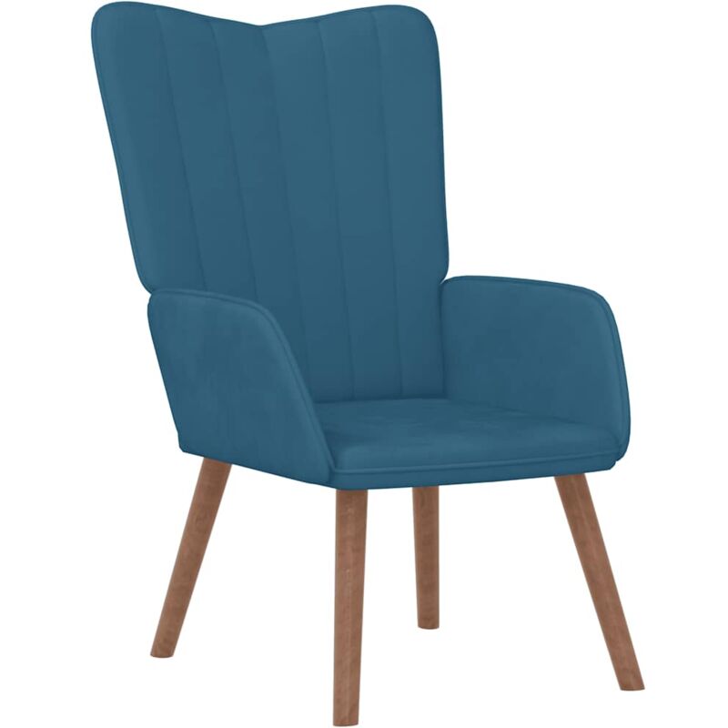 

vidaXL Silla de relajación de terciopelo azul - Azul