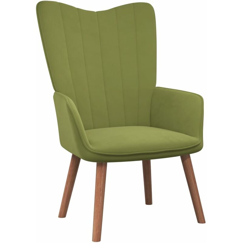 

Silla de relajación de terciopelo verde claro - Verde - Vidaxl