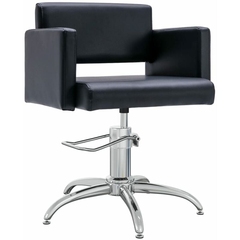 

Silla de salón de belleza cuero sintético negro - Negro - Vidaxl