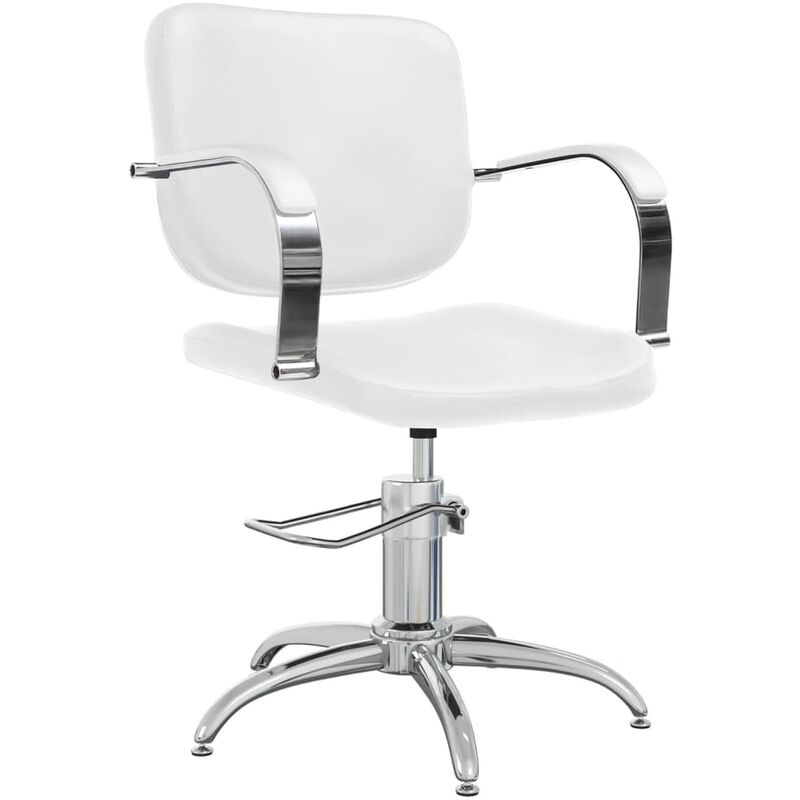 

Silla de salón de belleza de cuero sintético blanco - Blanco - Vidaxl