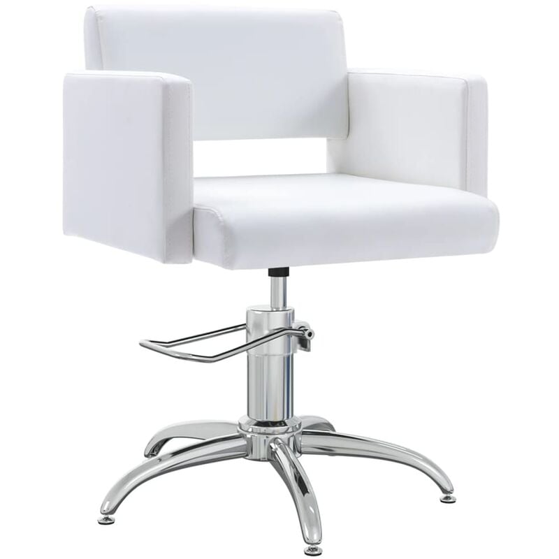 

Silla de salón de belleza de cuero sintético blanco - Blanco - Vidaxl