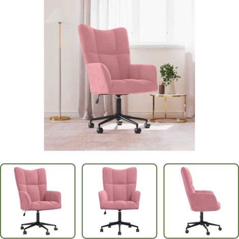 vidaXL Silla de salón ajustable -  Sillón de relax de terciopelo rosa