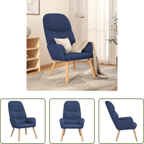 vidaXL Silla de salón -  Sillón de relax de tela azul