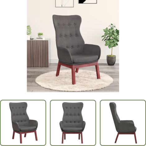 vidaXL Silla de salón -  Sillón de relax de tela gris oscuro