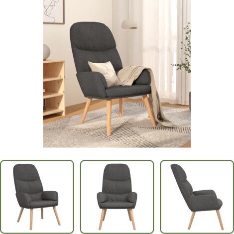 vidaXL Silla de salón -  Sillón de relax de tela gris oscuro