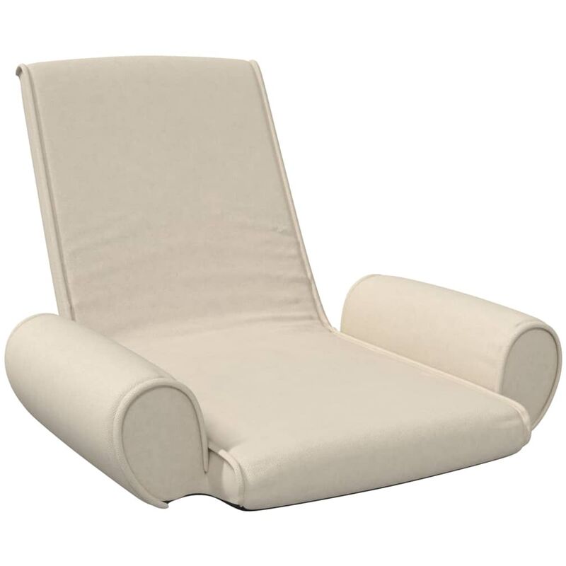 

Silla de suelo plegable de tela crema - Crema - Vidaxl