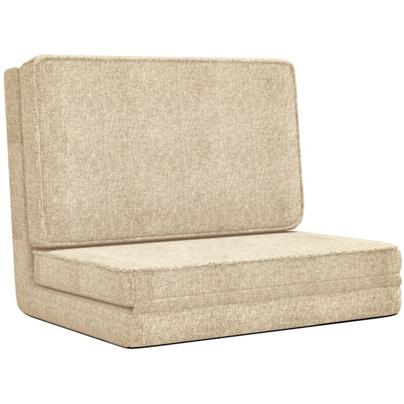 

vidaXL Silla de suelo plegable de tela crema - Crema