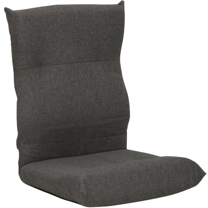 

vidaXL Silla de suelo plegable de tela gris oscuro - Gris