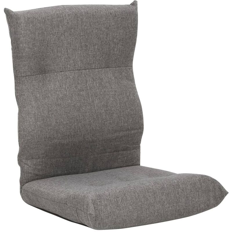 

vidaXL Silla de suelo plegable de tela gris claro - Gris