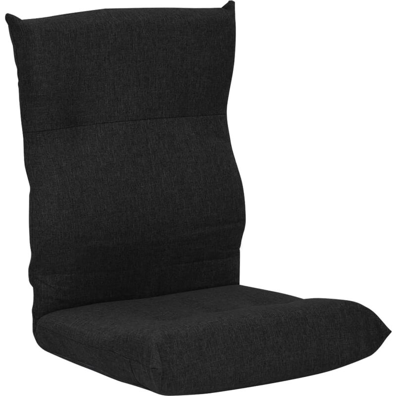 

vidaXL Silla de suelo plegable de tela negra - Negro