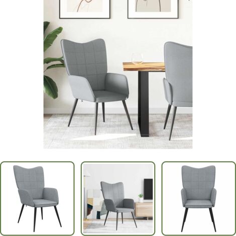 vidaXL Silla de tela -  Sillón de relax de tela gris claro