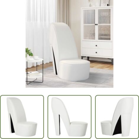 vidaXL Silla decorativa -  Sillón con forma de zapato de tacón cuero sintético blanco