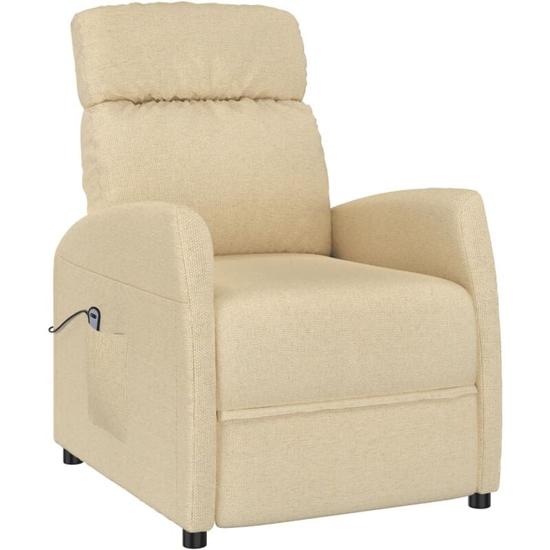 

Sillón reclinable eléctrico de tela color crema - Crema - Vidaxl