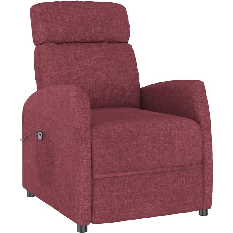 

Sillón reclinable eléctrico de tela rojo vino - Rojo - Vidaxl
