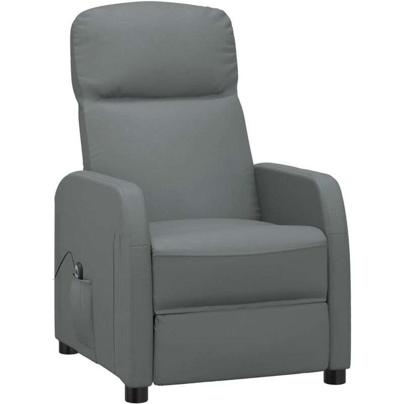 

vidaXL Sillón eléctrica reclinable de cuero sintética gris antracita - Antracita