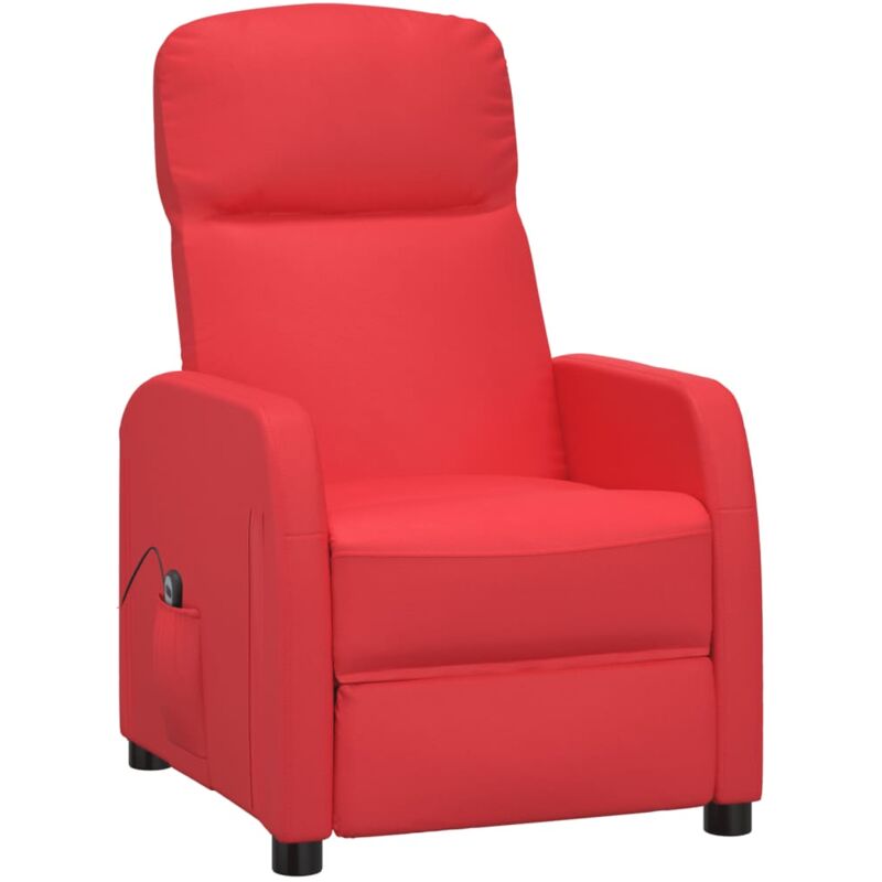 

Sillón eléctrico reclinable de cuero sintético rojo - Rojo - Vidaxl